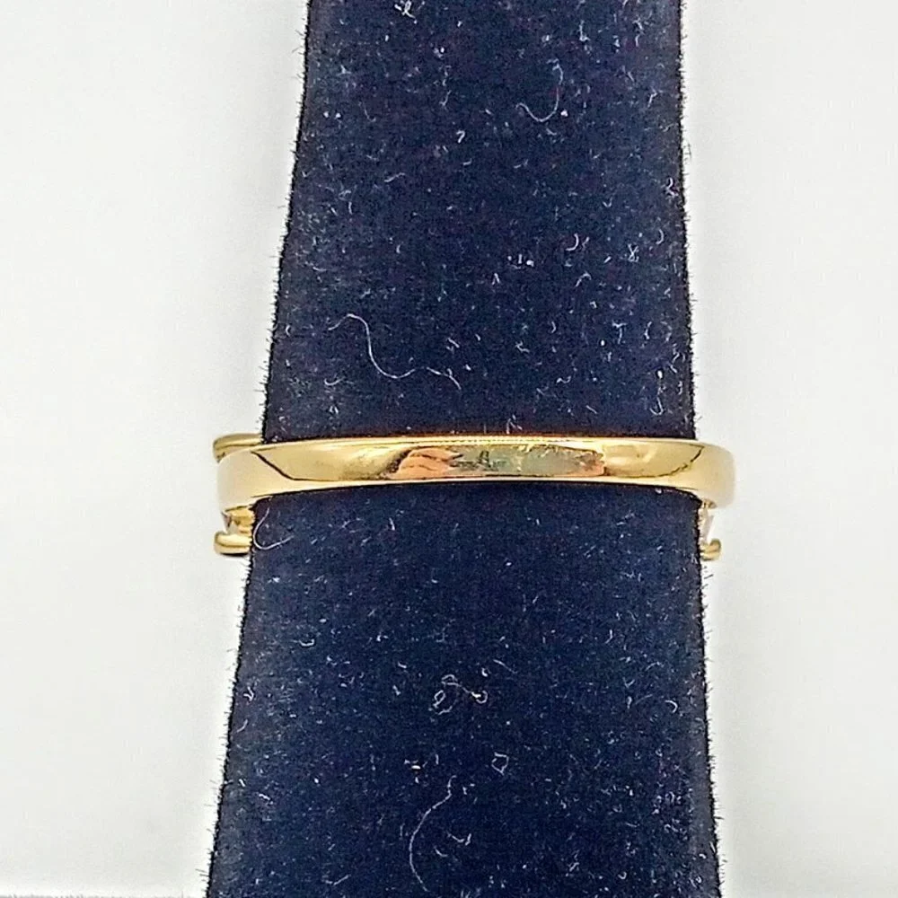 Gold-Plated 925 Sterling Silver 9-Stone CZ Band Ring